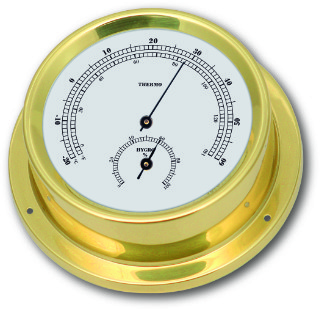 Ship’s Thermometer / Hygrometer - Brass | Talamex Series 125 Ship's Instruments